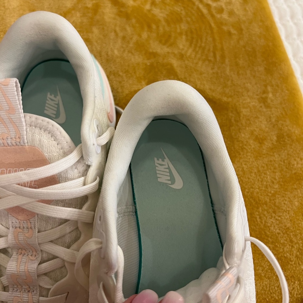 Nike Women's White Peach Mint Athletic Walking Sneaker - Picture 5 of 5